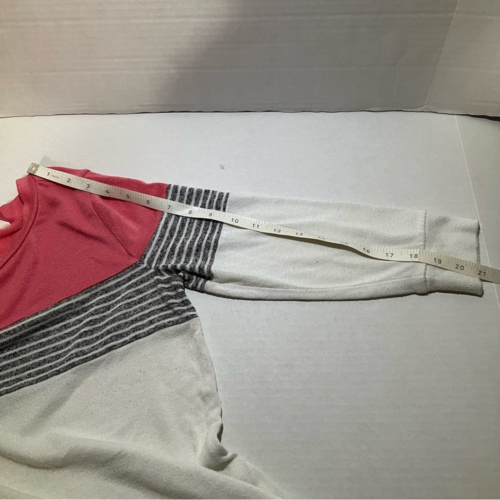 Market & Spruce Pink Stripe Colorblock Pullover shirt size Small - Picture 8 of 9